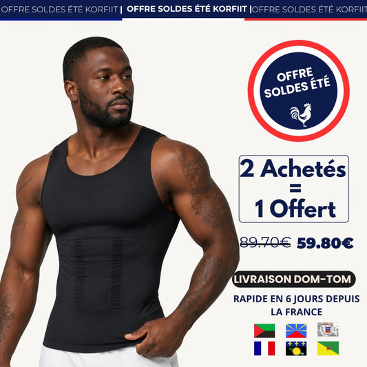 Débardeur gainant homme Korfiit™ ULTIME - Affine la silhouette et maintient le ventre