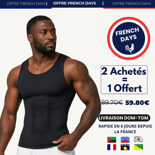 Débardeur gainant homme Korfiit™ ULTIME - Affine la silhouette et maintient le ventre