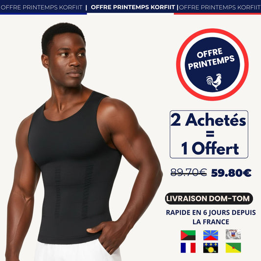 Débardeur gainant homme Korfiit™ ULTIME - Affine la silhouette et maintient le ventre